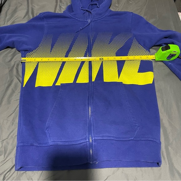 Nike Hoodie Men’s Small Full Zip Blue Spell Out Logo Graphic Print Activewear - Picture 8 of 12